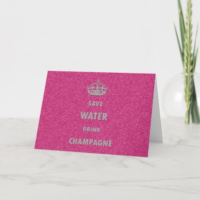 Snygg coola spara vatten dricker champagne cr kort (Framsida)