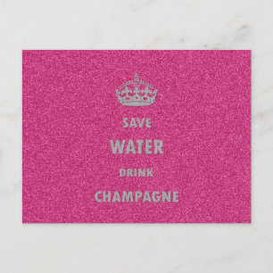 Snygg coola spara vatten dricker champagne cr vykort