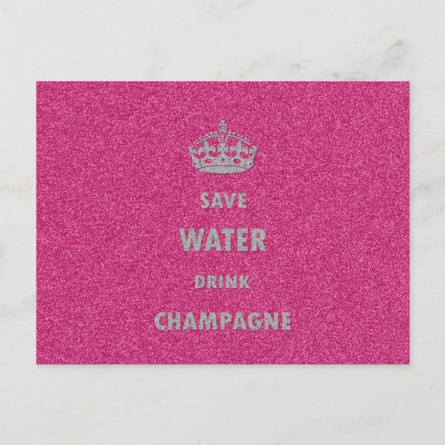 Snygg coola spara vatten dricker champagne cr vykort (Framsida)