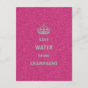 Snygg coola spara vatten dricker champagne cr vykort