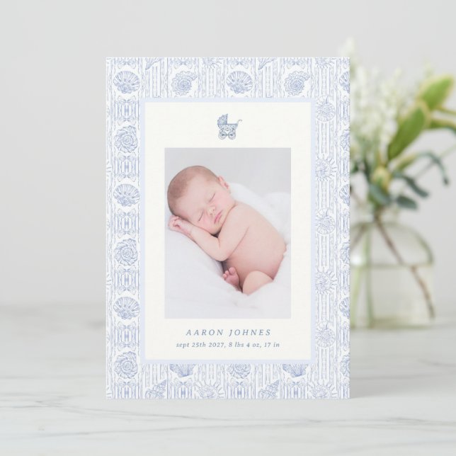 Snygg Coquette Kust Baby Födelseannons Inbjudningar (Stående Fram)