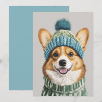 Snygg Corgi i Vinterdräkt