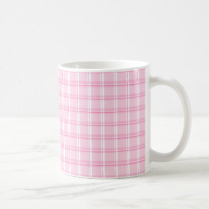 Snygg Cottagecore Rosa Rutigt Mönster Kaffemugg