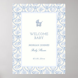 Snygg Couquette Kust Baby Shower Välkommen Poster