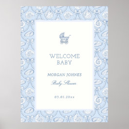 Snygg Couquette Kust Baby Shower Välkommen Poster