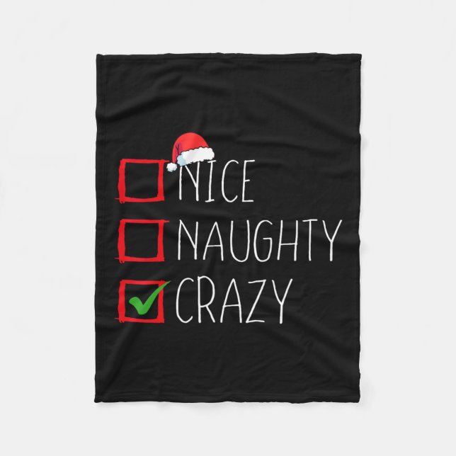 Snygg Crazy-jullista Julafton Jultomten Fleecefilt (Framsidan)