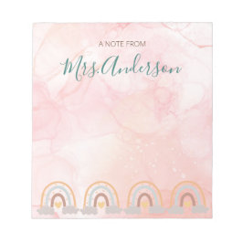 Snygg Cute Boho Rainbow Teacher-uppskattning Anteckningsblock