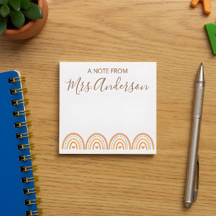 Snygg Cute Boho Rainbow Teacher-uppskattning Anteckningsblock