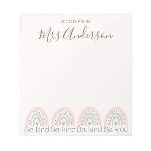 Snygg Cute Boho Rainbow Teacher-uppskattning Anteckningsblock