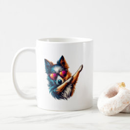 Snygg Dabbing Hund Konst Kaffemugg