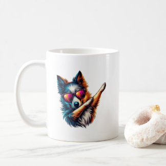 Snygg Dabbing Hund Konst Kaffemugg