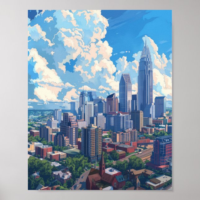 Snygg dag i Charlotte NC USA Poster (Framsidan)