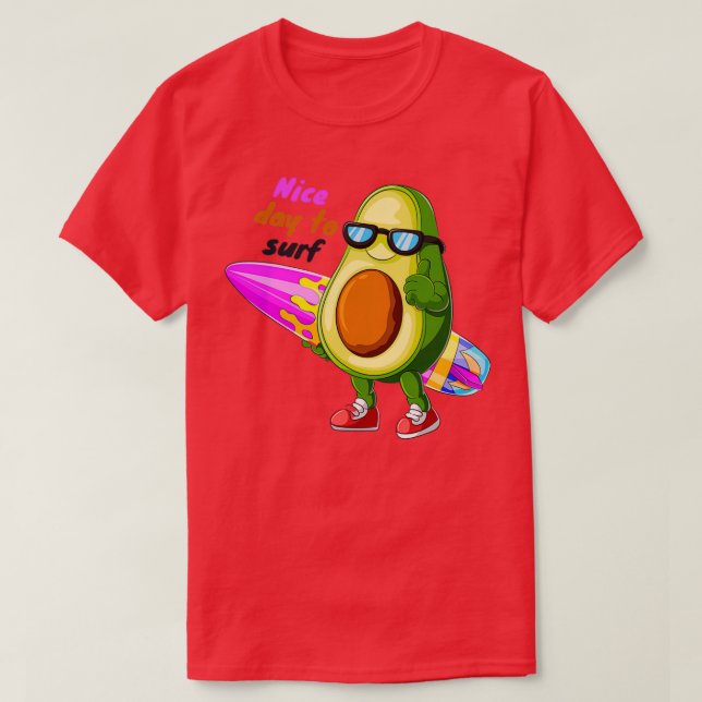 Snygg dag till surfa avocado t shirt (Design framsida)