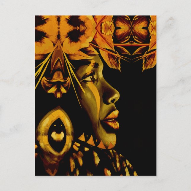 Snygg dam från det förflutna vykort (Framsida)