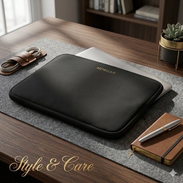 Snygg datorslidhylsa med tryckt eget namn laptop fodral (Stylish Custom Name Printed Laptop Sleeve Cover)