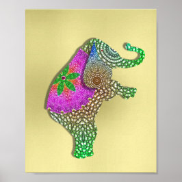 Snygg dekorerad indisk elefant Bild Poster