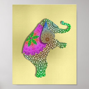 Snygg dekorerad indisk elefant Bild Poster