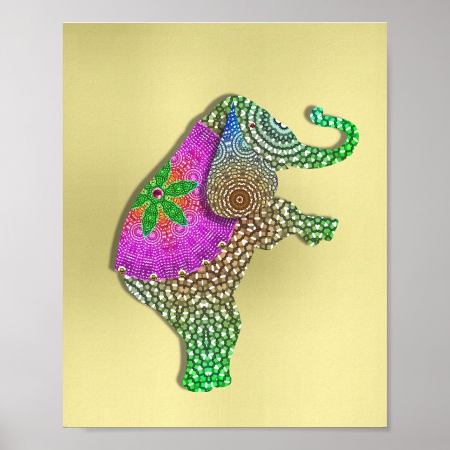 Snygg dekorerad indisk elefant Bild Poster (Framsidan)