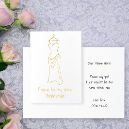 Snygg design av Bridesmaid-adress - Anpassa detta Folierat Kort