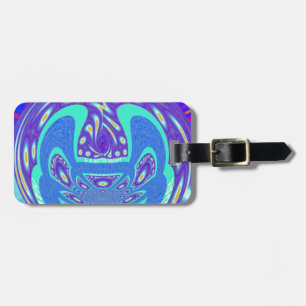 Snygg design av vektorkonst i cyan blue kaleidosco bagagebricka