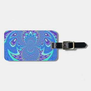 Snygg design av vektorkonst i cyan blue kaleidosco bagagebricka