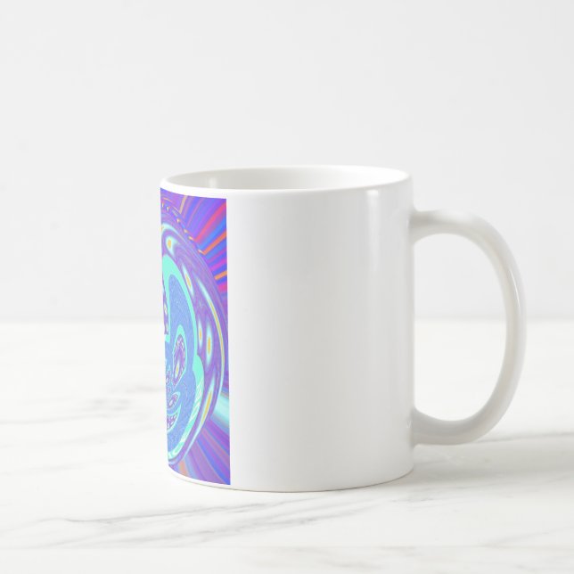 Snygg design av vektorkonst i cyan blue kaleidosco kaffemugg (Höger)