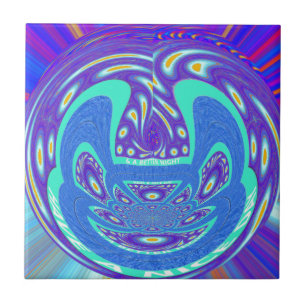 Snygg design av vektorkonst i cyan blue kaleidosco kakelplatta