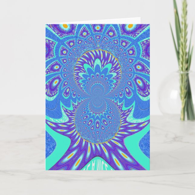 Snygg design av vektorkonst i cyan blue kaleidosco kort (Framsida)