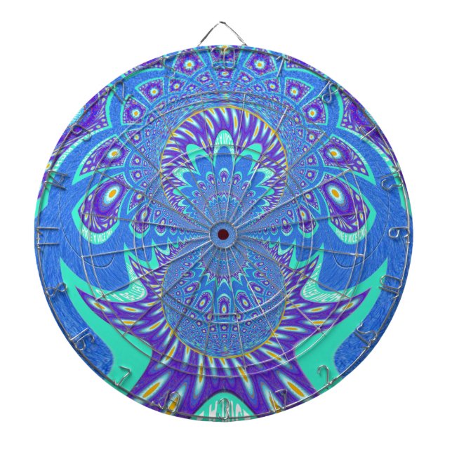Snygg design av vektorkonst i cyan blue kaleidosco piltavla (Framsidan)