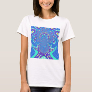 Snygg design av vektorkonst i cyan blue kaleidosco t shirt
