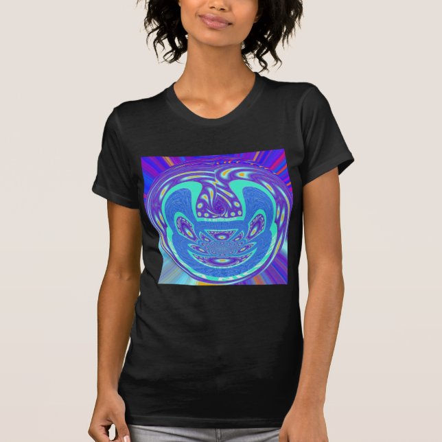Snygg design av vektorkonst i cyan blue kaleidosco t shirt (Framsida)