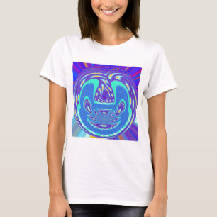 Snygg design av vektorkonst i cyan blue kaleidosco t-shirt