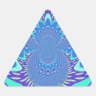 Snygg design av vektorkonst i cyan blue kaleidosco triangelformat klistermärke