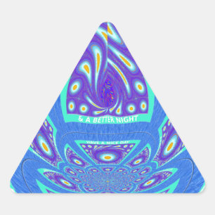 Snygg design av vektorkonst i cyan blue kaleidosco triangelformat klistermärke