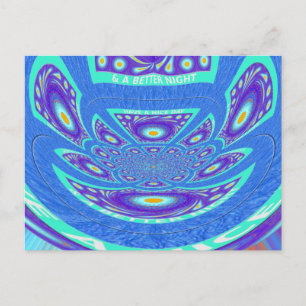 Snygg design av vektorkonst i cyan blue kaleidosco vykort