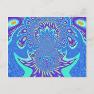Snygg design av vektorkonst i cyan blue kaleidosco vykort