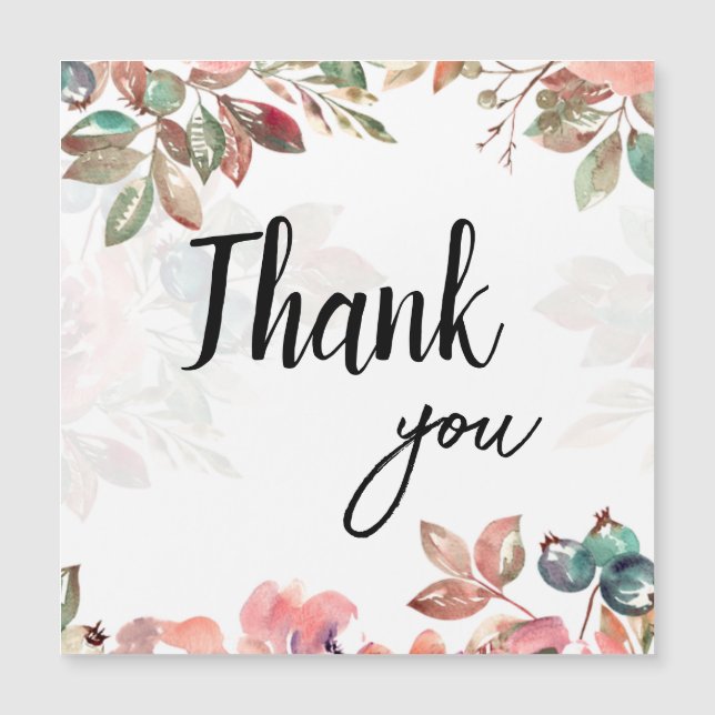 Snygg design med blommor Tack (Framsida)