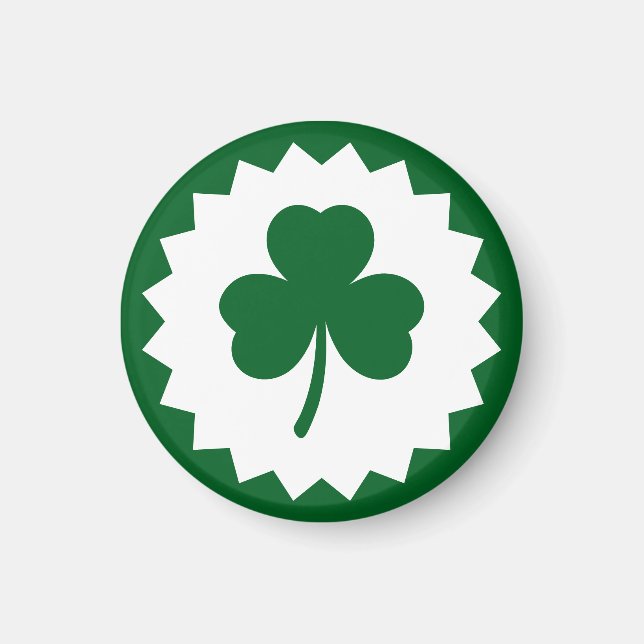 Snygg design med trebladig klöver Premium Magnet (Framsidan)
