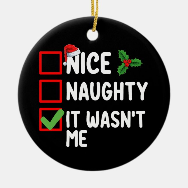 Snygg, det var inte min jullistfamilj julgransprydnad keramik (Framsidan)