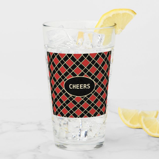 Snygg Diamond Mönster Glaskopp (Bakside Is)