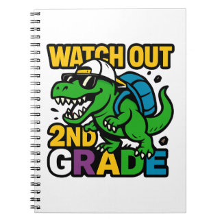 Snygg Dino 2:a klass tillbaka till skolan Anteckningsbok