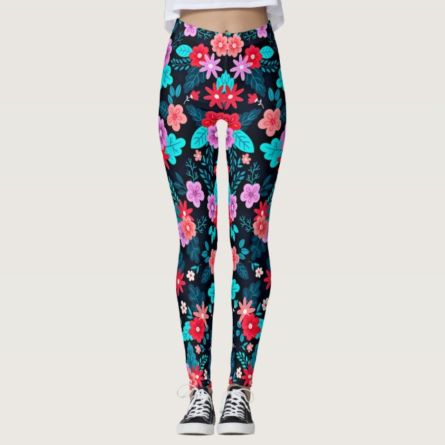 Snygg Ditsy-Blommigt - Background-56676 Leggings (Framsida)
