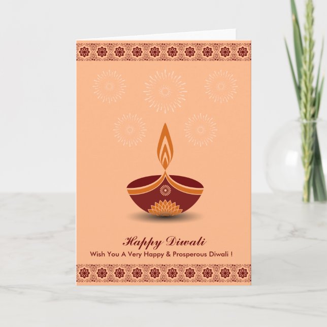 Snygg Diwali Design Kort (Framsida)