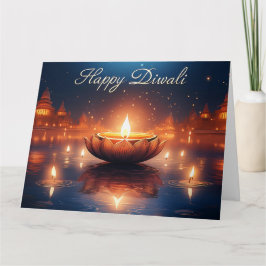 Snygg Diya-festival för Light Lycklig Diwali Kort