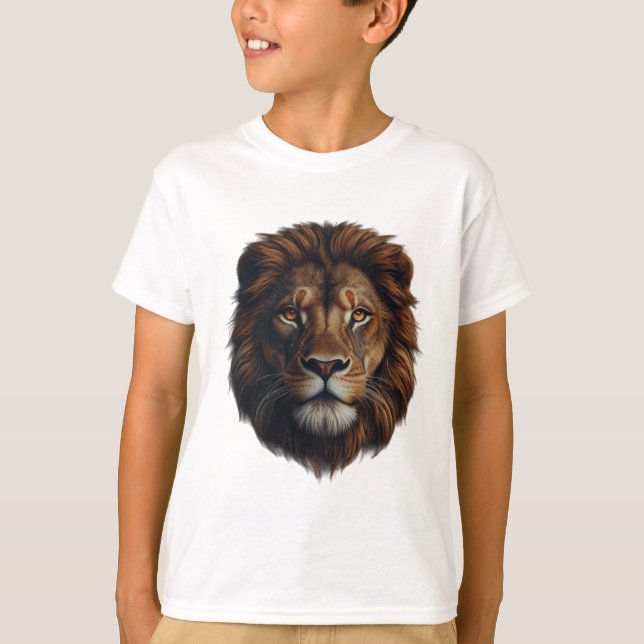Snygg djungeldesign lejon på t-shirt-barn t shirt (Framsida)
