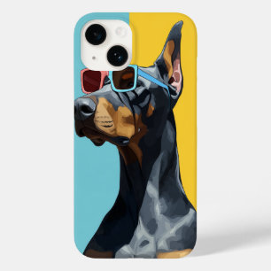 Snygg dobermann med solglasögon