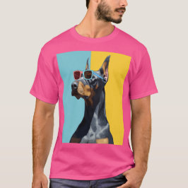 Snygg dobermann med solglasögon t shirt
