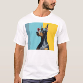 Snygg dobermann med solglasögon t shirt