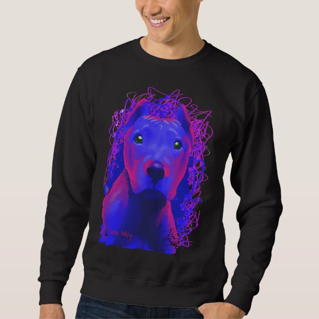 Snygg Doggs Pitbull Lång Ärmad Tröja (Framsida)