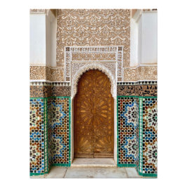Snygg door in Ben Youssef - Marrakech, Marocko Fototryck